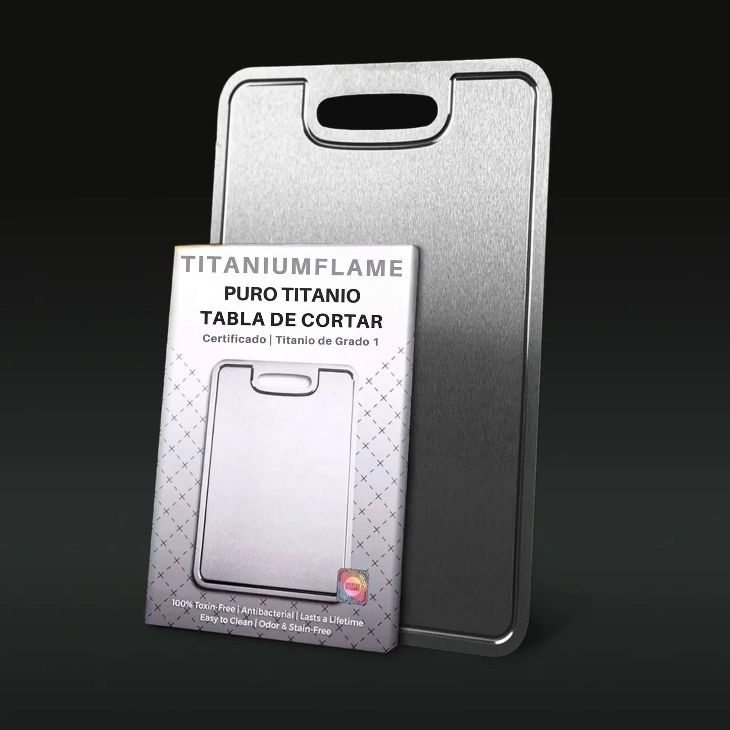 Tabla de Cortar de Titanio Puro TitaniumFlame Certificada - Diseño actualizado V2.0