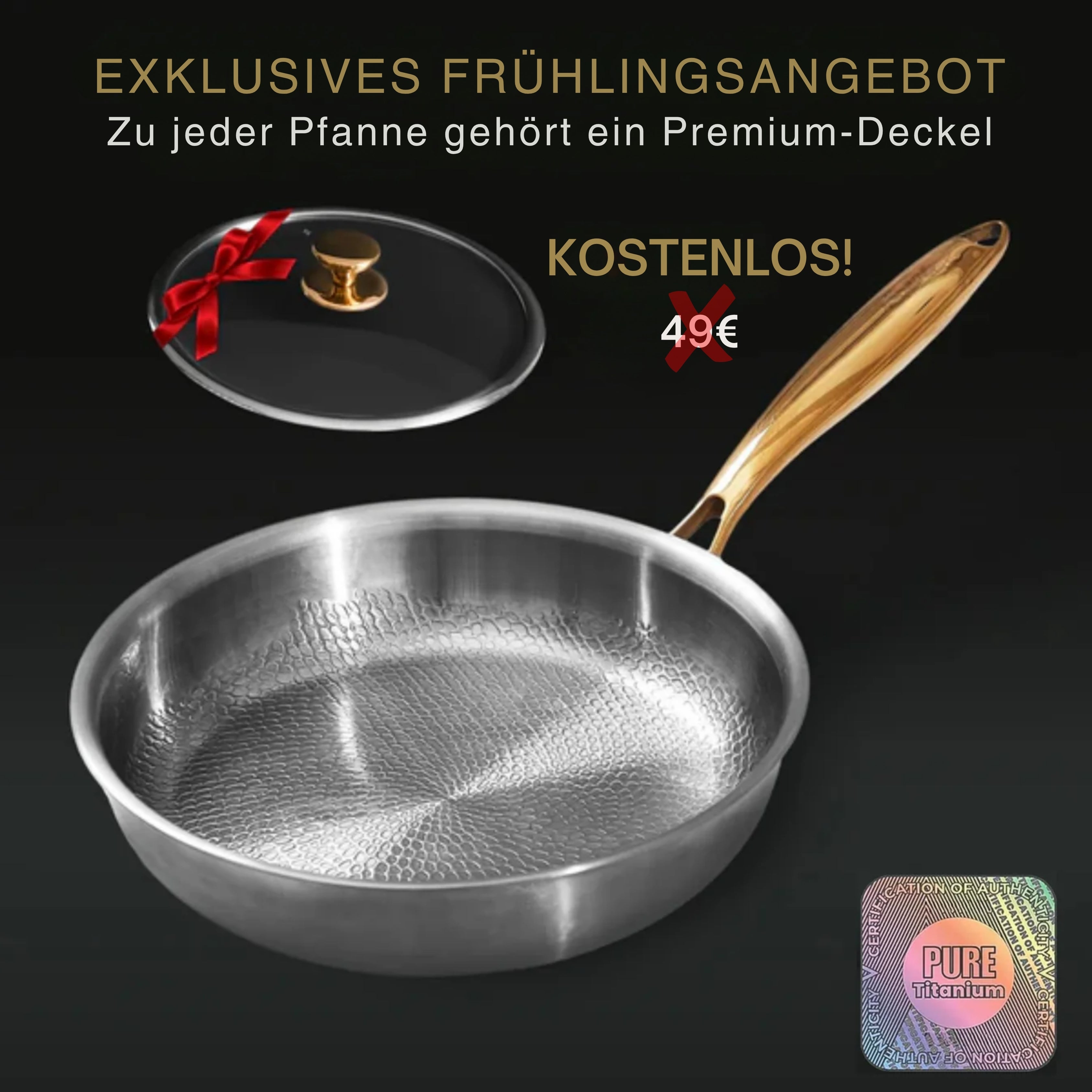 TitaniumFlame® Klassische Pro 2.0 Bratpfanne aus reinem Titan