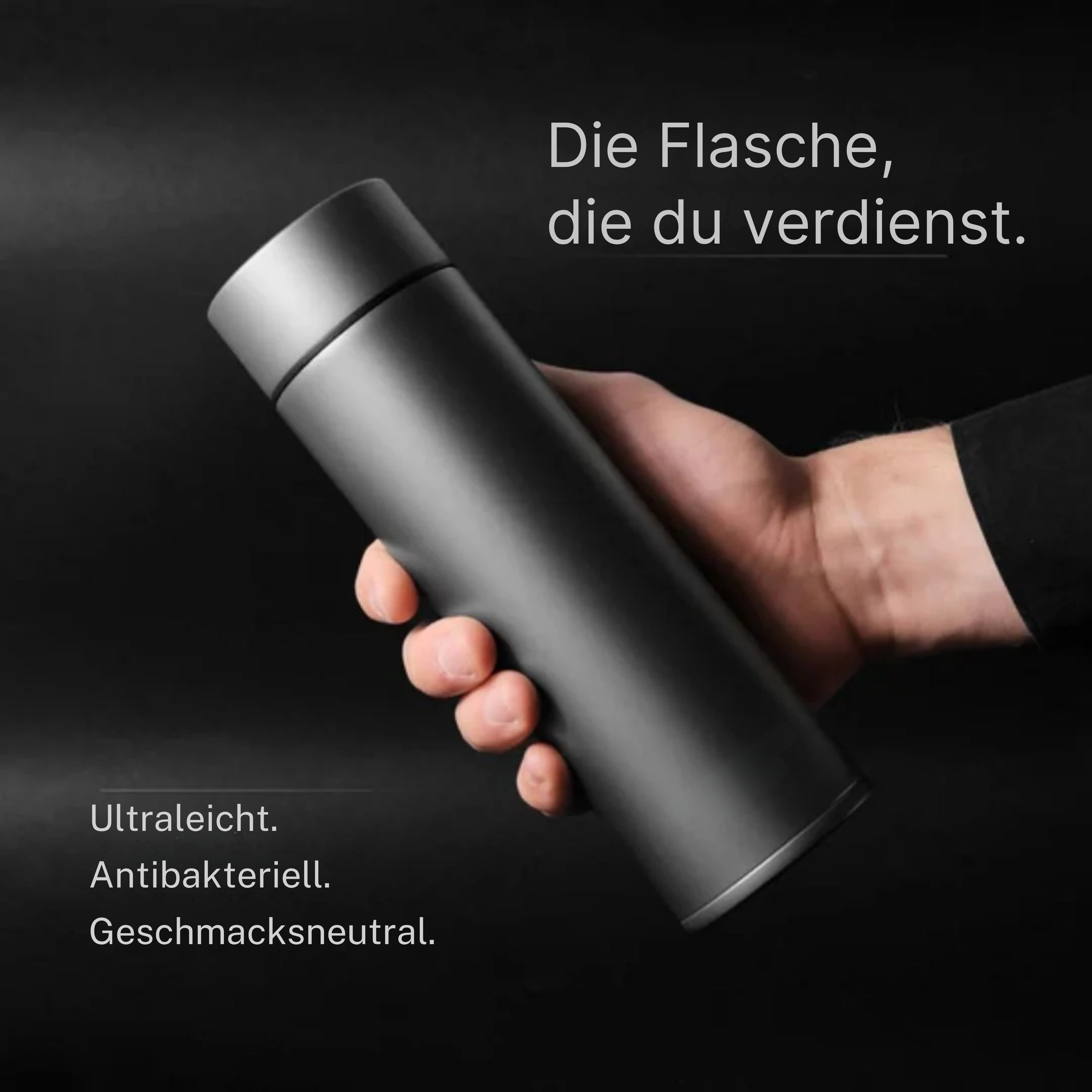 TitaniumFlame Wasserflasche aus 100 % reinem Titan: sauber trinken, besser leben.