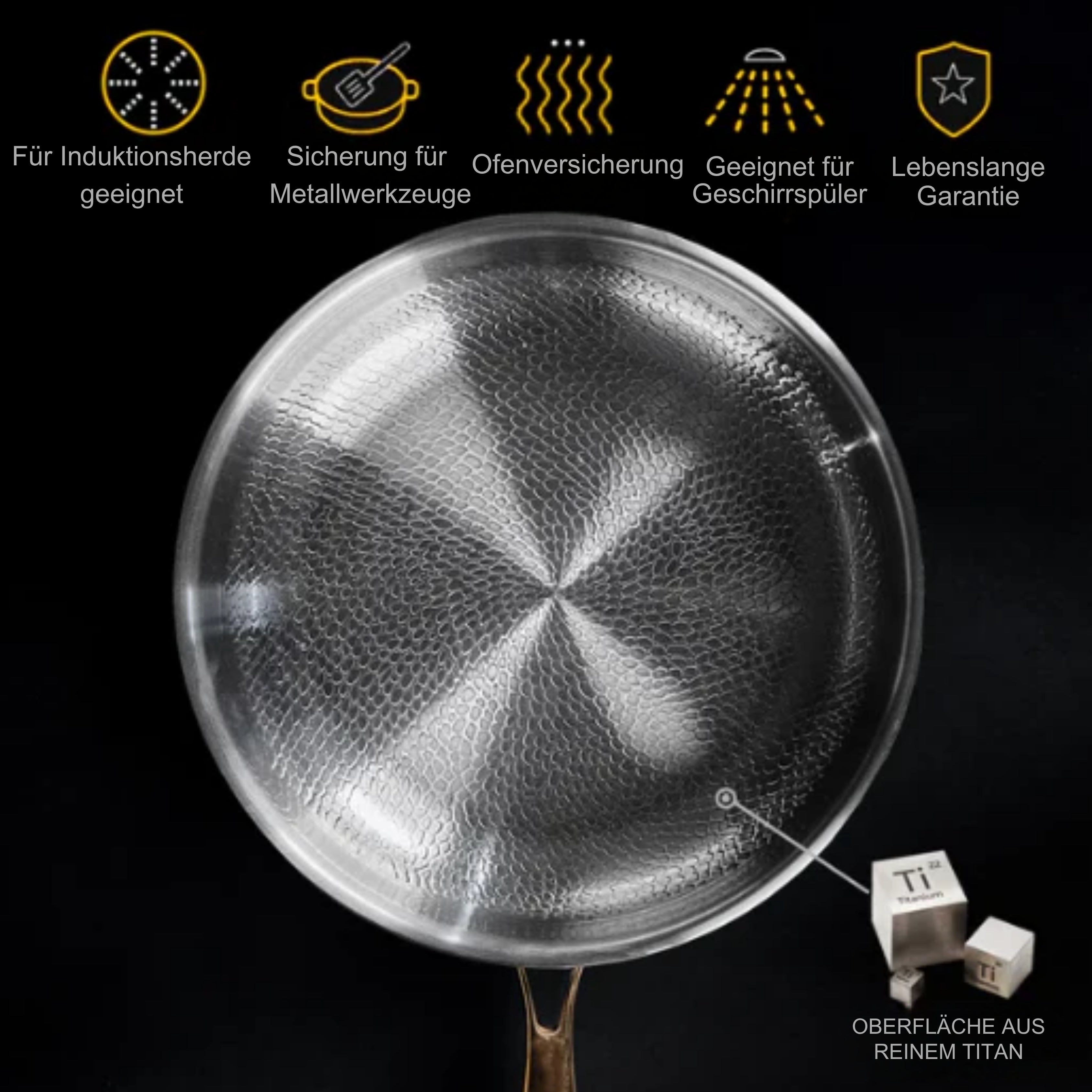 TitaniumFlame® Klassische Pro 2.0 Bratpfanne aus reinem Titan