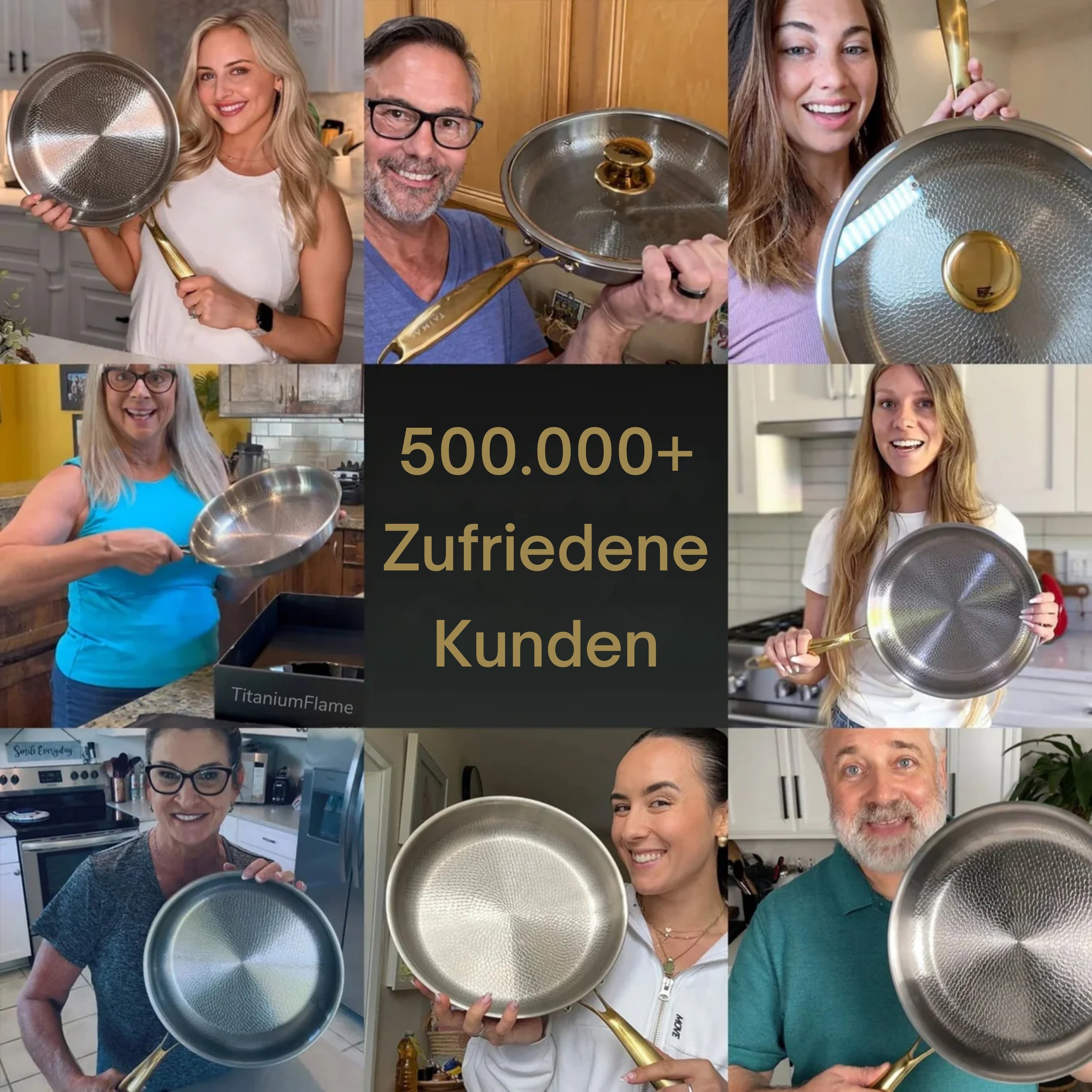 TitaniumFlame® Duo-Set klassischer Bratpfannen aus zertifiziertem reinem Titan