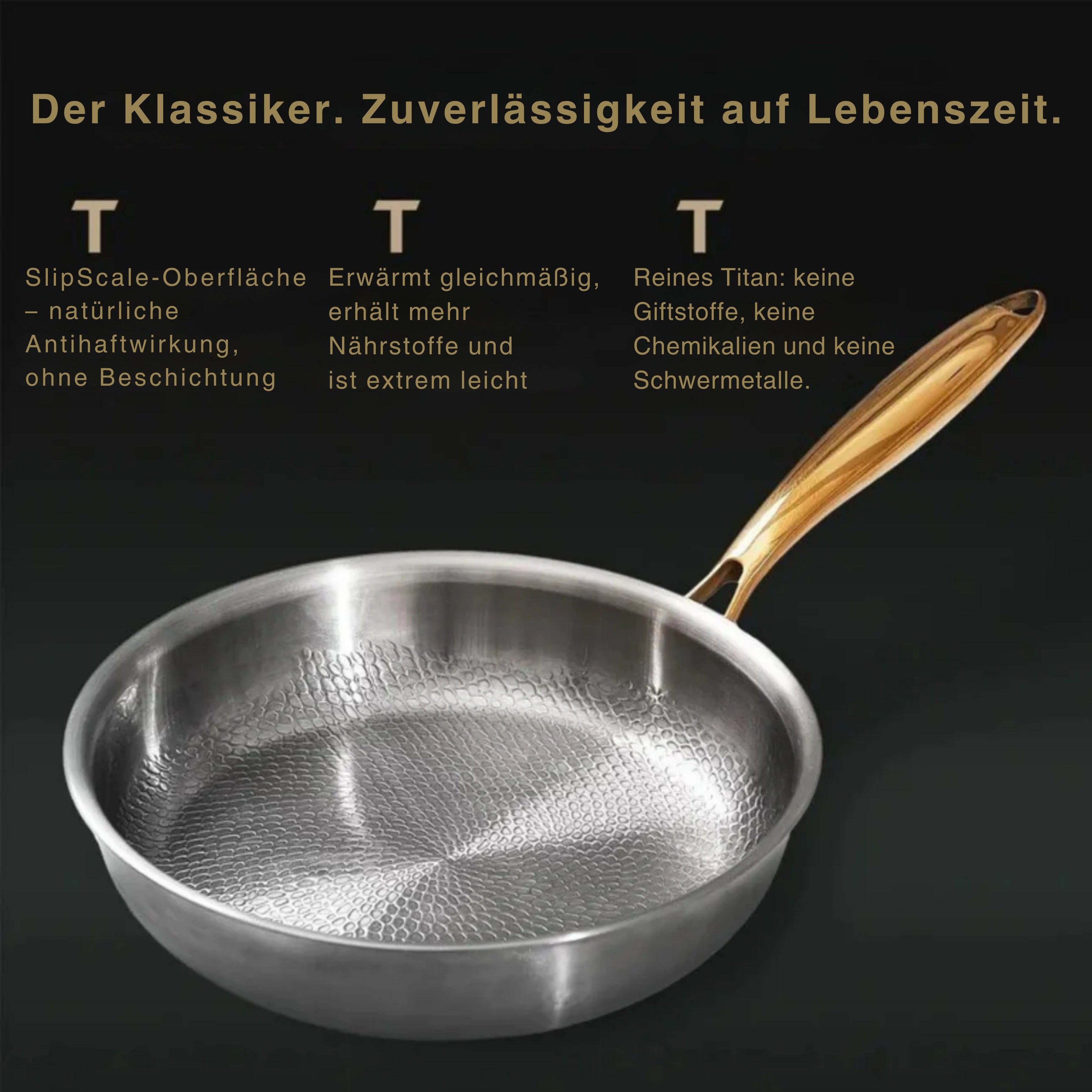 TitaniumFlame® Exklusives Set aus zertifizierten Bratpfannen aus reinem Titan (6-teilig)
