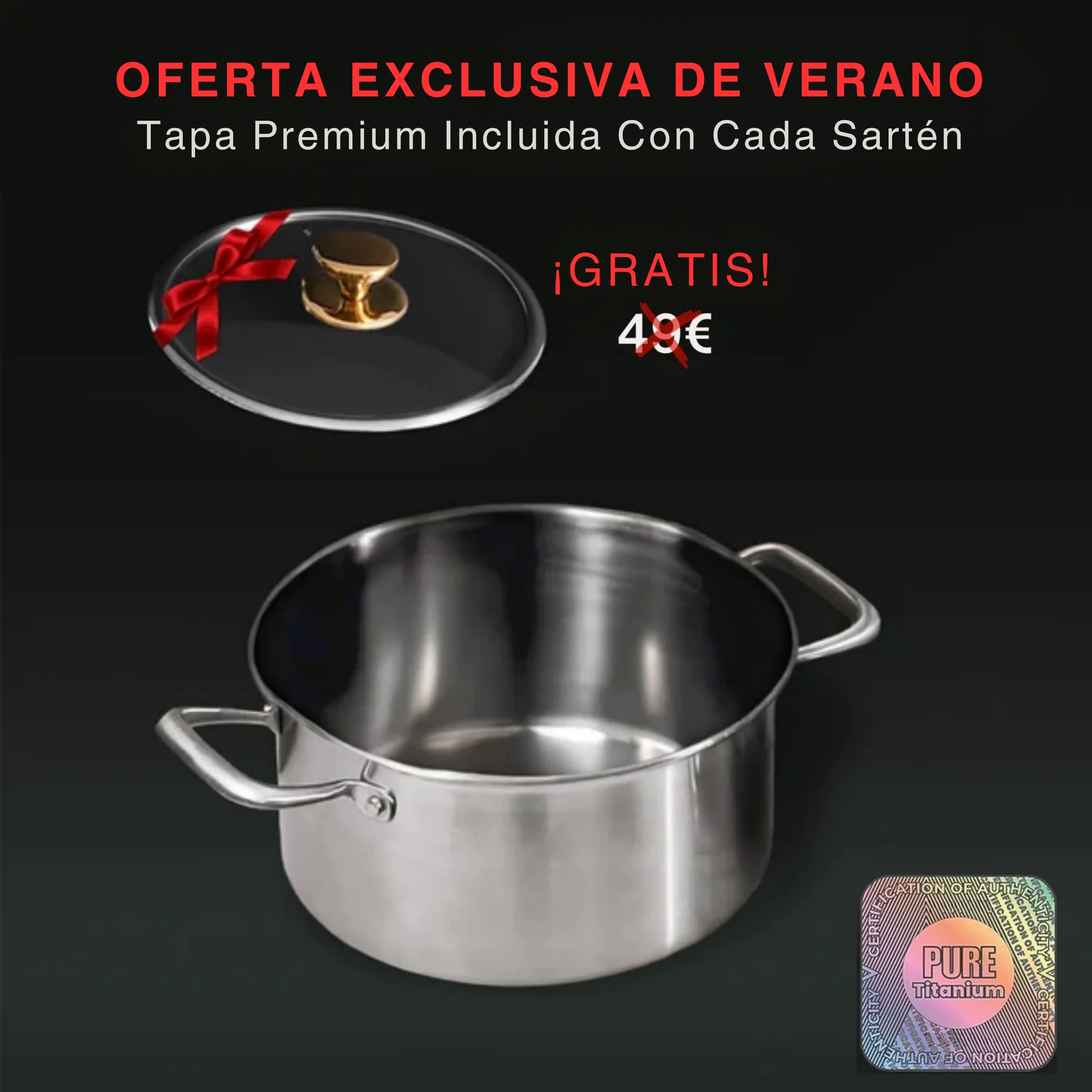 TitaniumFlame® Olla de Titanio Puro