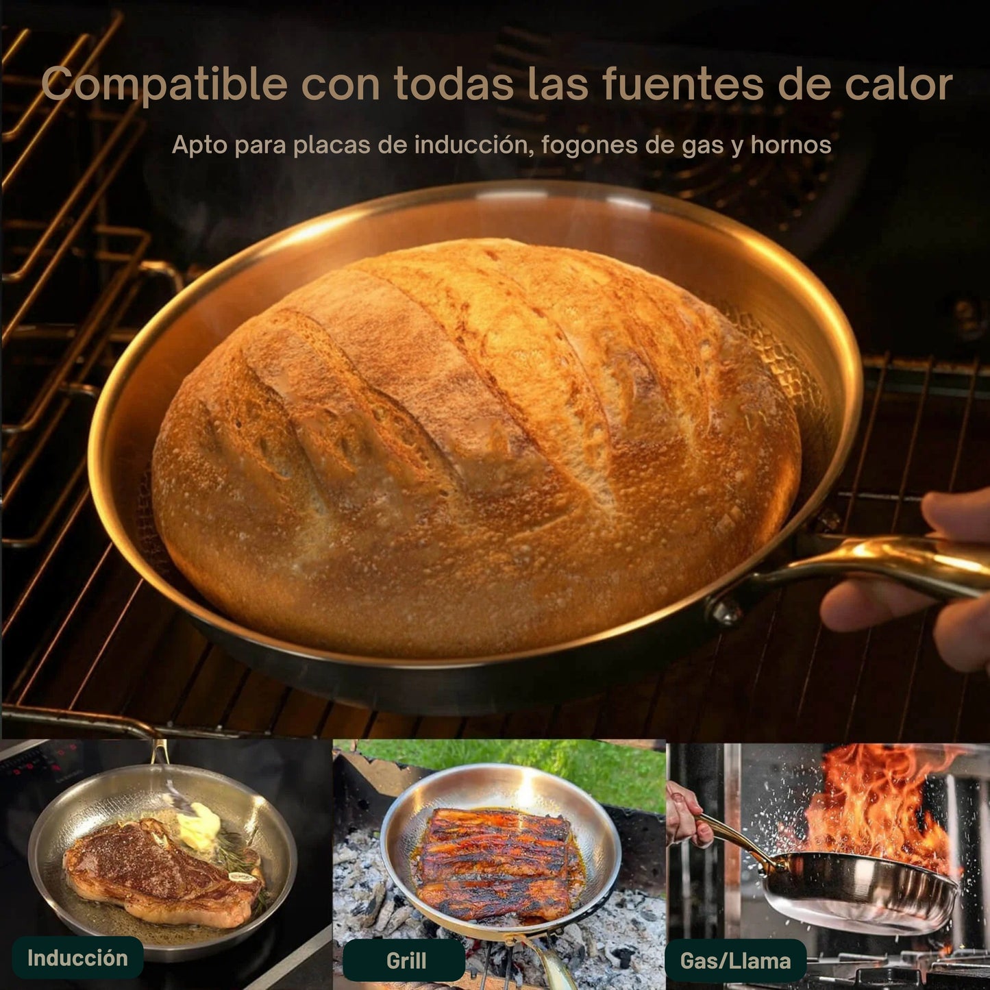 TitaniumFlame® Sartén Clásica Pro 2.0 de Titanio Puro