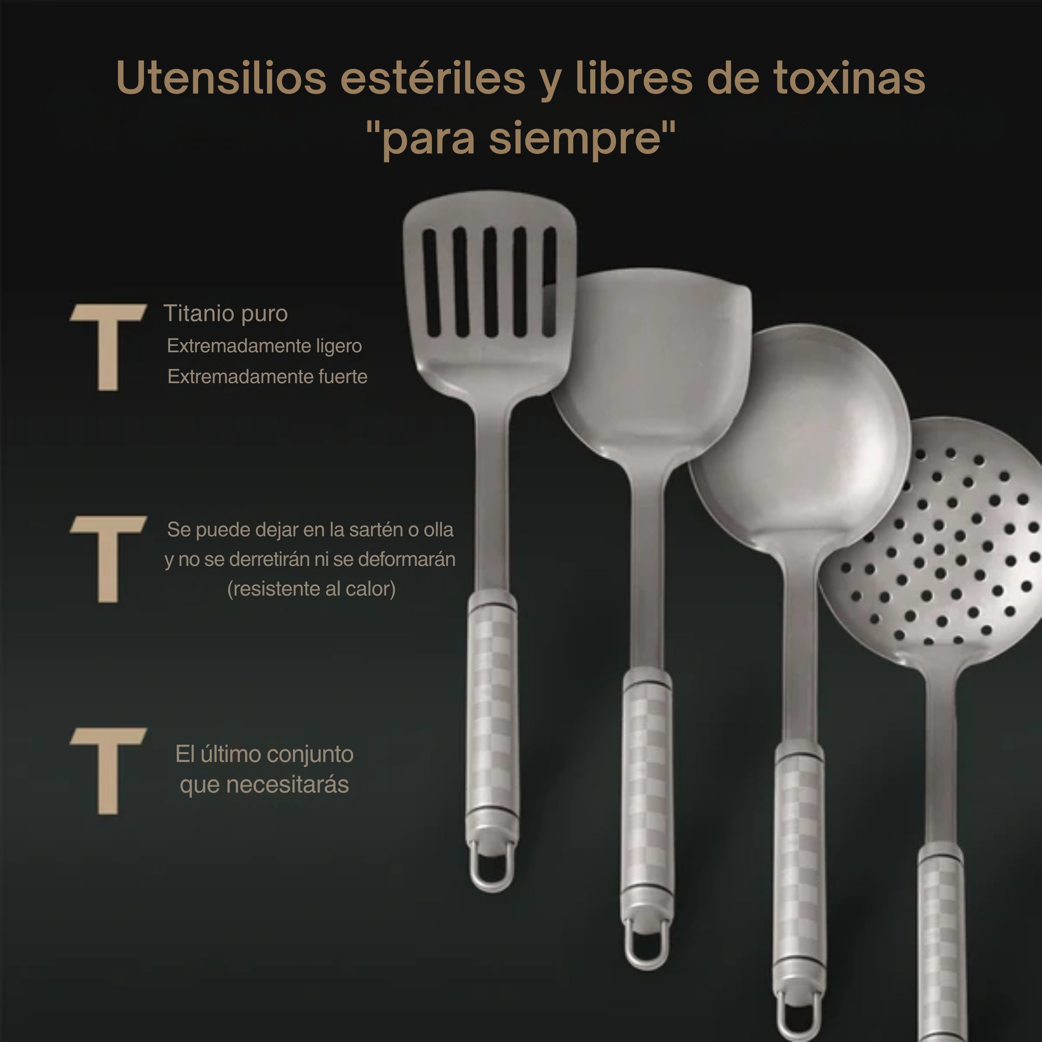 Utensilios TitaniumFlame de titanio 100% puro