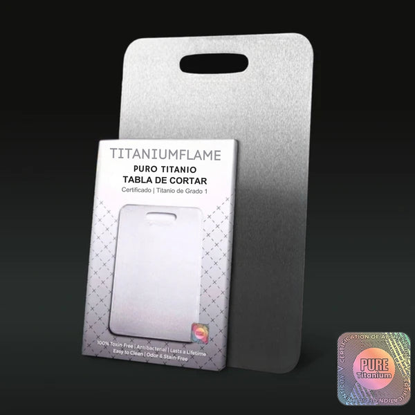 Tabla de Cortar de Titanio Puro TitaniumFlame Certificada - Diseño actualizado V2.0