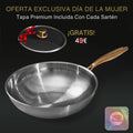 TitaniumFlame® Wok Pro de Titanio Puro Certificado | 30 cm