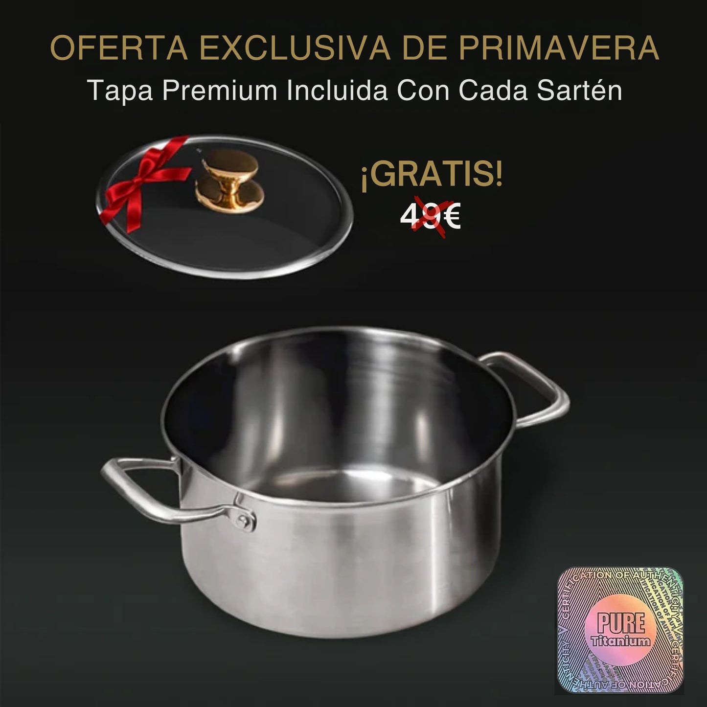 TitaniumFlame® Olla de Titanio Puro