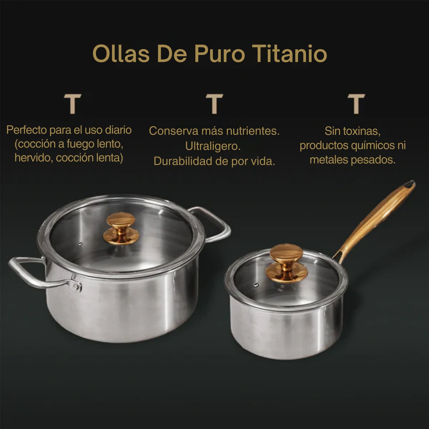 TitaniumFlame® Olla de Titanio Puro