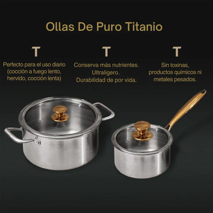 TitaniumFlame® Olla de Titanio Puro