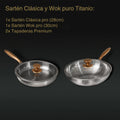 Sartén Clásica y Wok de Titanio Puro