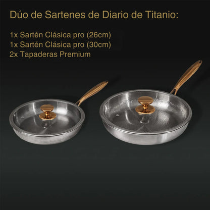 Dúo Diario de Sartenes de Titanio Puro