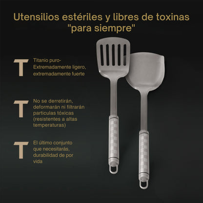 TitaniumFlame® Juego Dúo de Sartenes Clásicas de Titanio Puro Certificado