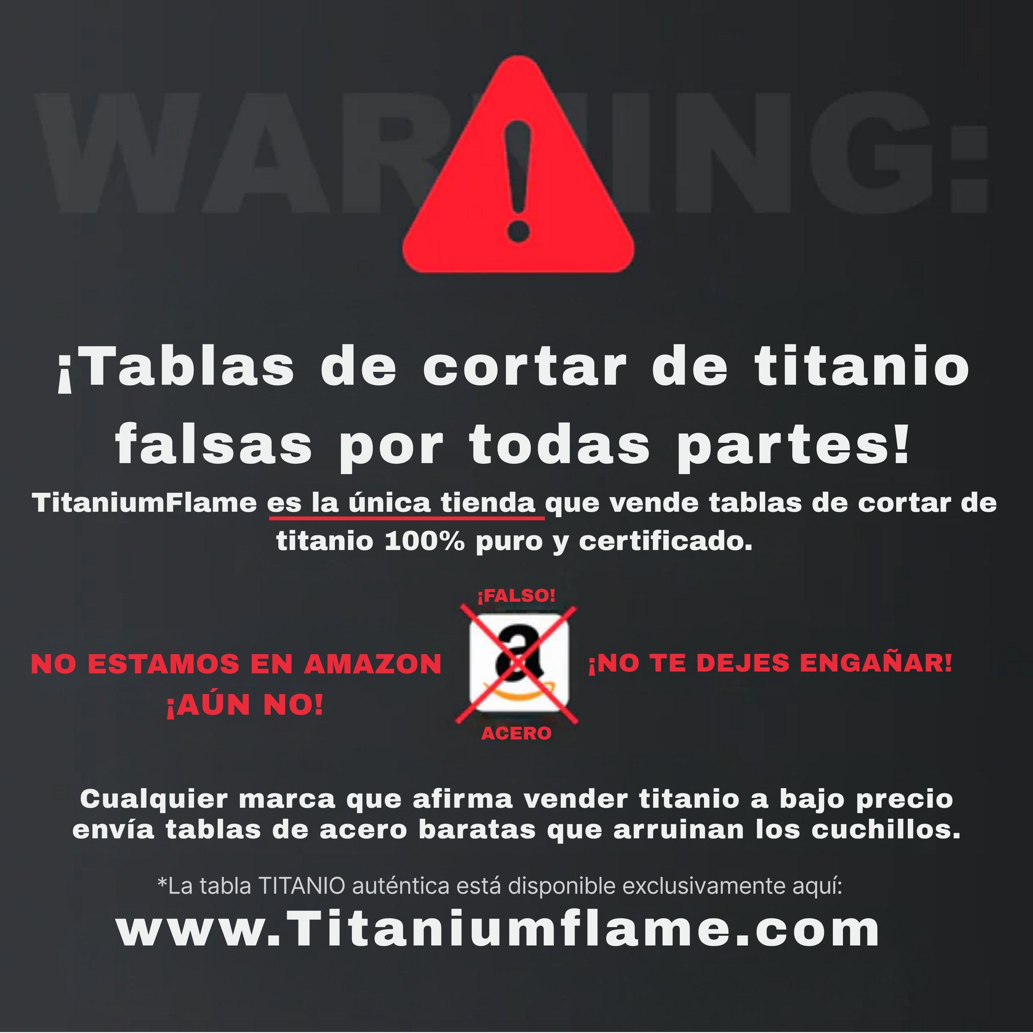 Tabla de cortar de titanio puro TitaniumFlame certificada - Diseño actualizado V2.0