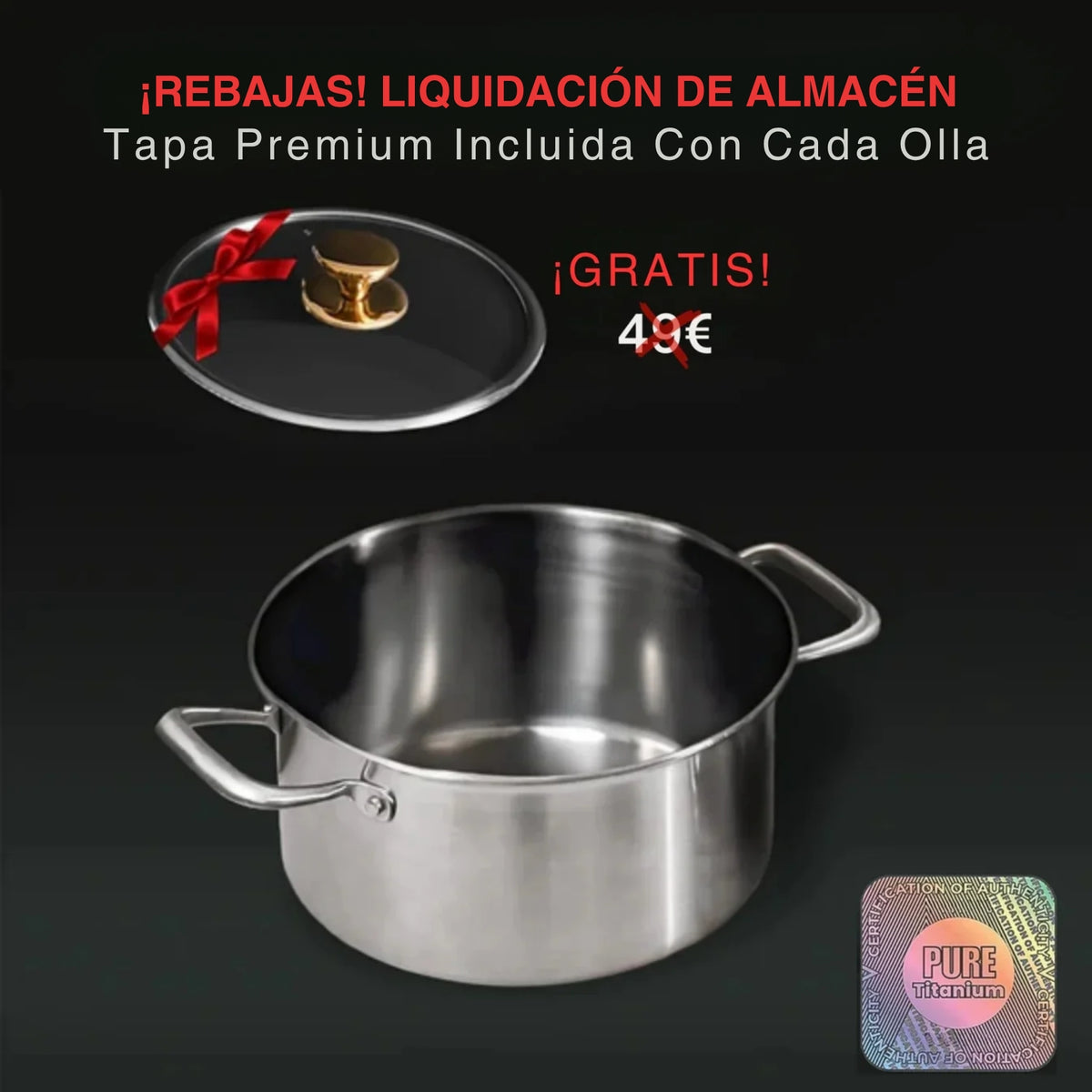 TitaniumFlame® Olla de Titanio Puro