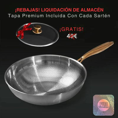 TitaniumFlame® Wok Pro de Titanio Puro Certificado | 30 cm