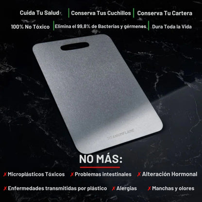 Tabla de cortar de titanio puro TitaniumFlame certificada - Diseño actualizado V2.0