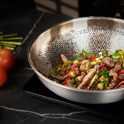 TitaniumFlame® Wok Pro de Titanio Puro Certificado | 30 cm